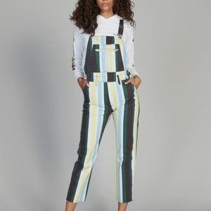 Quiksilver Womens Overalls NWT Medium Green Stripe